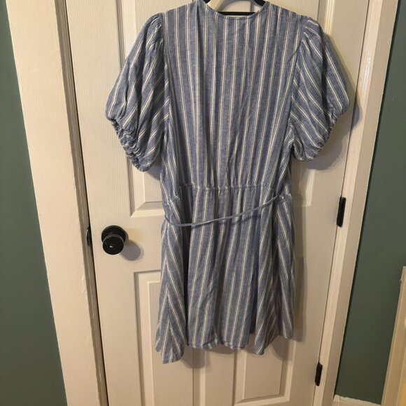 Old Navy Striped Linen Blend Wrap Dress XXL - Picture 4 of 4